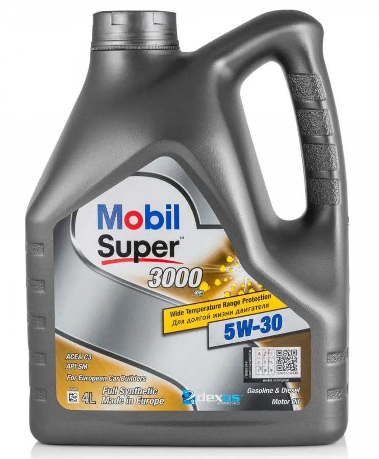 MOBIL Mobil Super 3000 XE 5W30-API SN, SM, DEXOS2/CF 4L