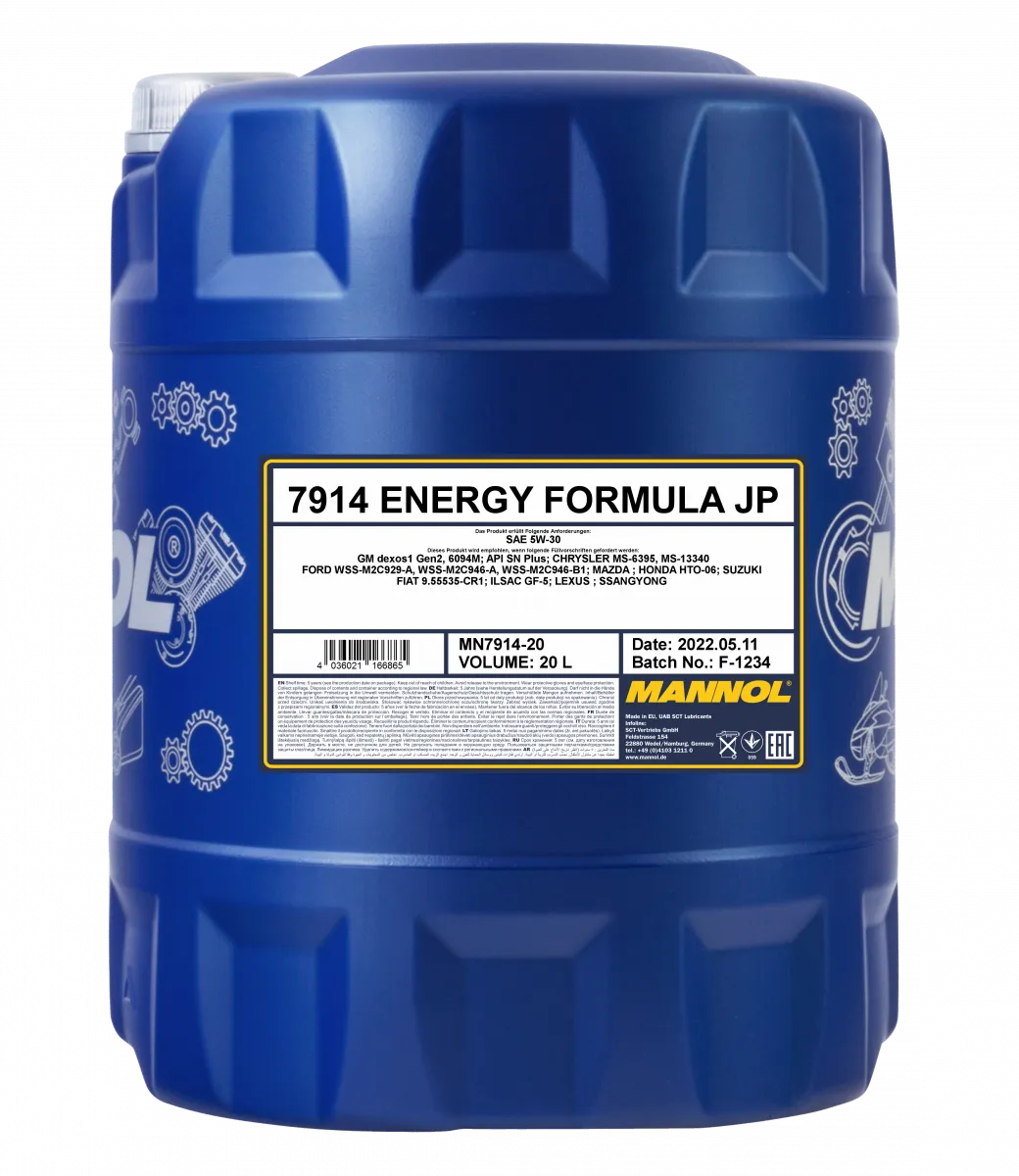 Mannol Mannol_ENERGY FORMULA JP  5w30 GM dexos I  API SN 20 л
